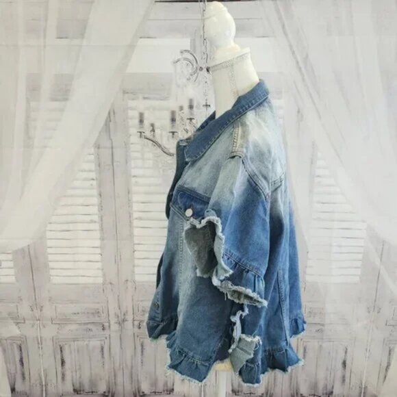 Hayden Ruffled Jean Jacket - Picture 2 of 4